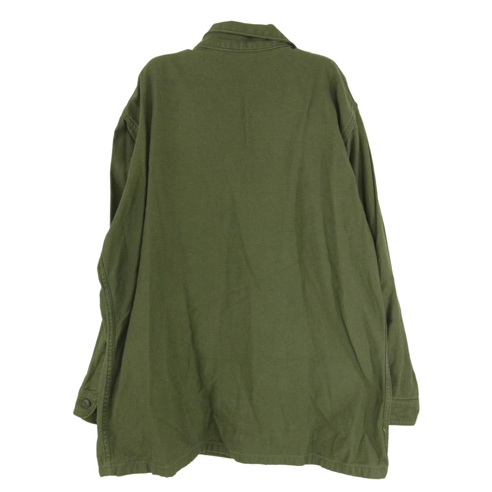 米軍 69年製 米軍 実物 Utility Shirt ユーティリティ 長袖 シャツ カーキ系 16 1/2【中古】