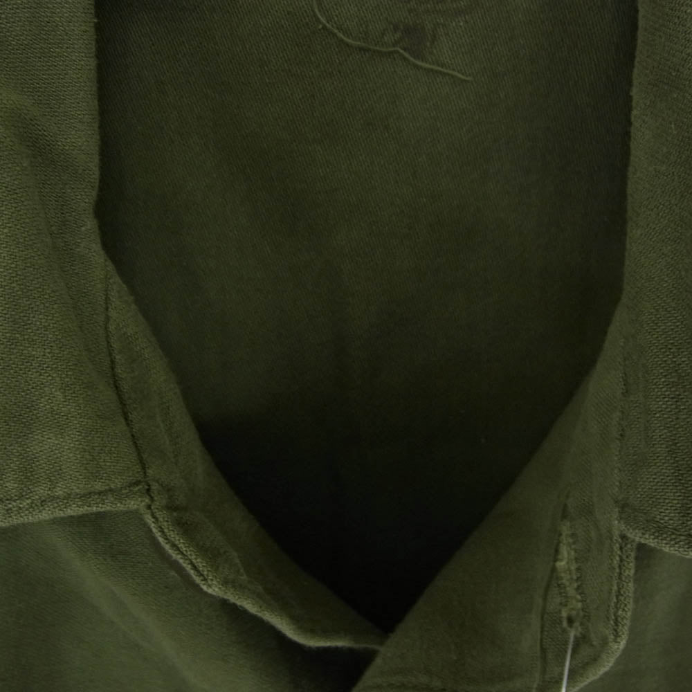 米軍 69年製 米軍 実物 Utility Shirt ユーティリティ 長袖 シャツ カーキ系 16 1/2【中古】