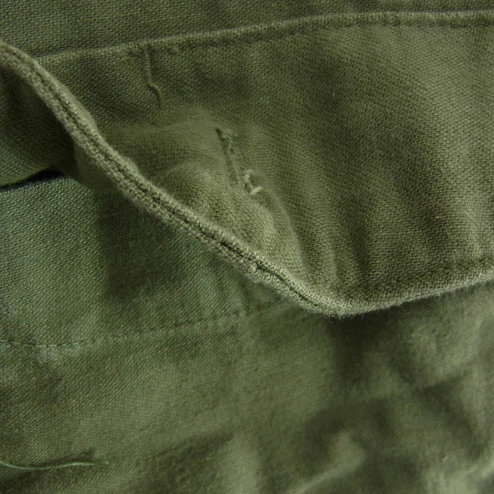 米軍 69年製 米軍 実物 Utility Shirt ユーティリティ 長袖 シャツ カーキ系 16 1/2【中古】