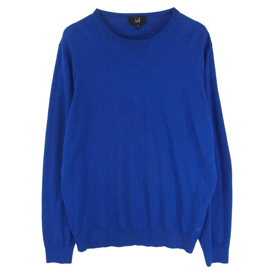 Dunhill ダンヒル ウール ハイゲージ ロングスリーブ クルーネック 長袖 ニット ブルー系 XL【中古】