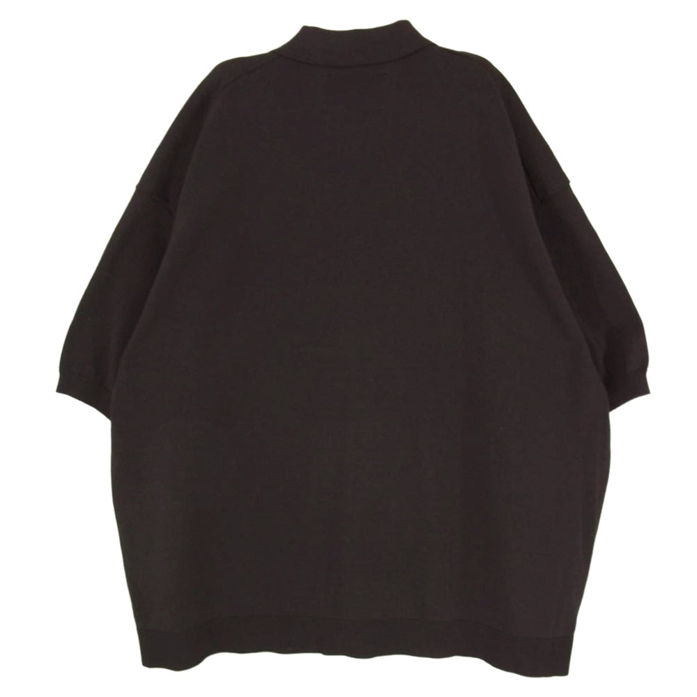 MAISON SPECIAL メゾンスペシャル 11242361204 Flower Embroidery Prime-Over Short Sleeve Knit Shirt フラワーエンブロイダリー プライムオーバー ショートスリーブ 半袖 シャツ ブラウン系 1【美品】【中古】
