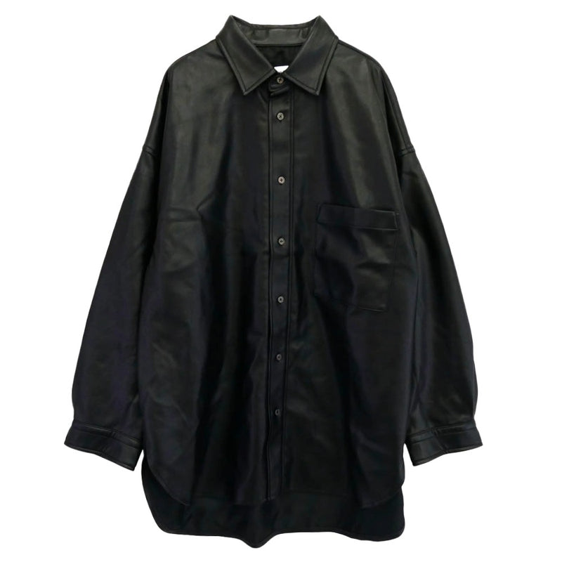 MAISON SPECIAL メゾンスペシャル 11232311218 Recycle Leather Prime-Over Shirt Coat リサイクルレザー フェイクレザー プライムオーバー シャツ コート ブラック系 1【美品】【中古】