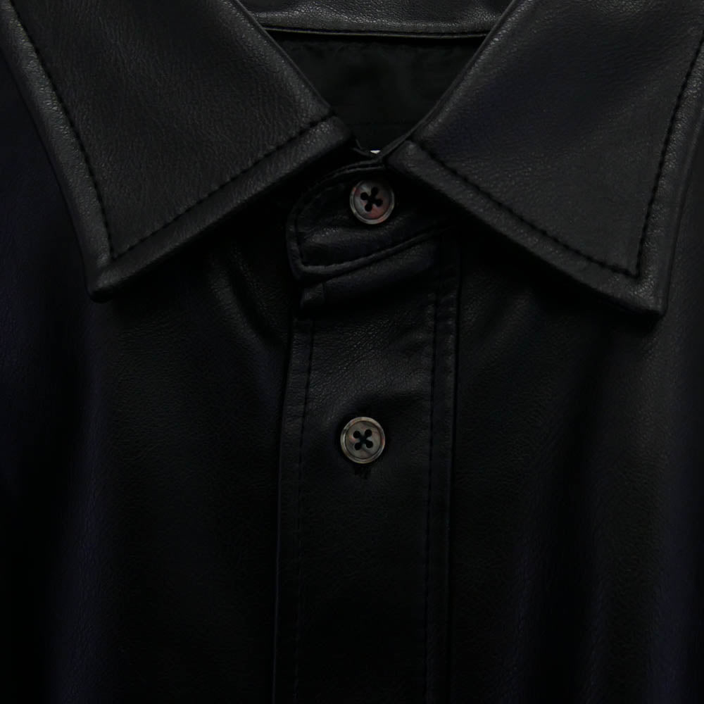 MAISON SPECIAL メゾンスペシャル 11232311218 Recycle Leather Prime-Over Shirt Coat リサイクルレザー フェイクレザー プライムオーバー シャツ コート ブラック系 1【美品】【中古】