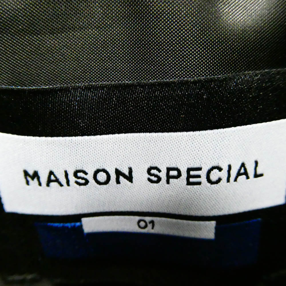 MAISON SPECIAL メゾンスペシャル 11232311218 Recycle Leather Prime-Over Shirt Coat リサイクルレザー フェイクレザー プライムオーバー シャツ コート ブラック系 1【美品】【中古】
