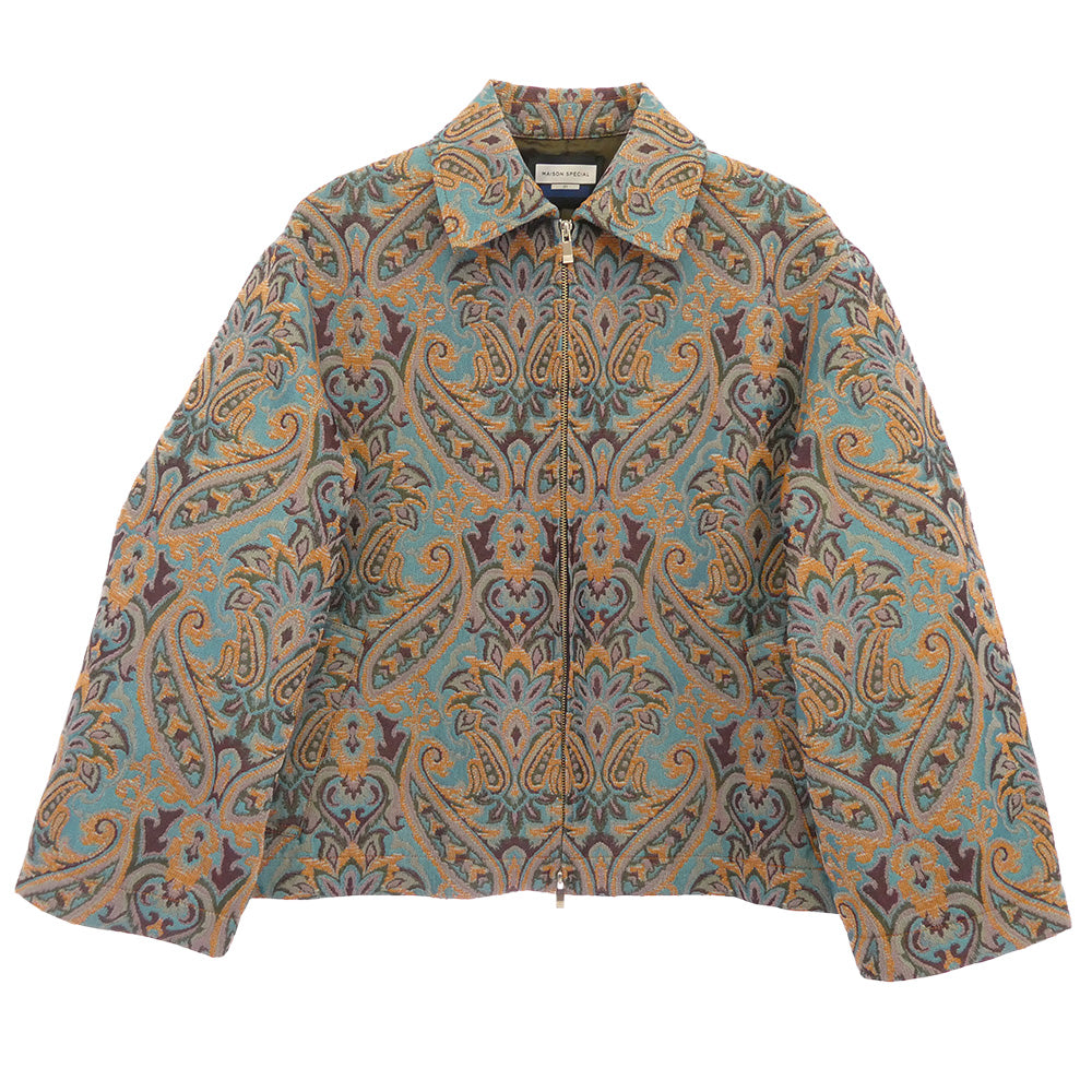 MAISON SPECIAL メゾンスペシャル 11231211202 Damask Jacquard Prime Over Zip Blouson ダマスク ジャガードプ ライムオーバー ZIP ブルゾン ブラウン系 01【美品】【中古】