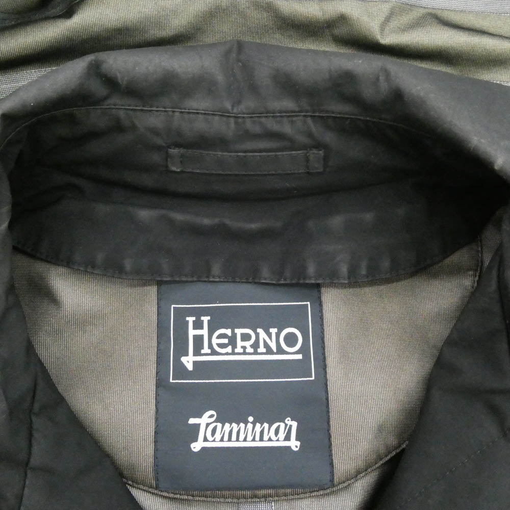 Herno ヘルノ Laminar GORE-TEX ゴアテックス ナイロン フーデッドコート ブラック系 46【中古】