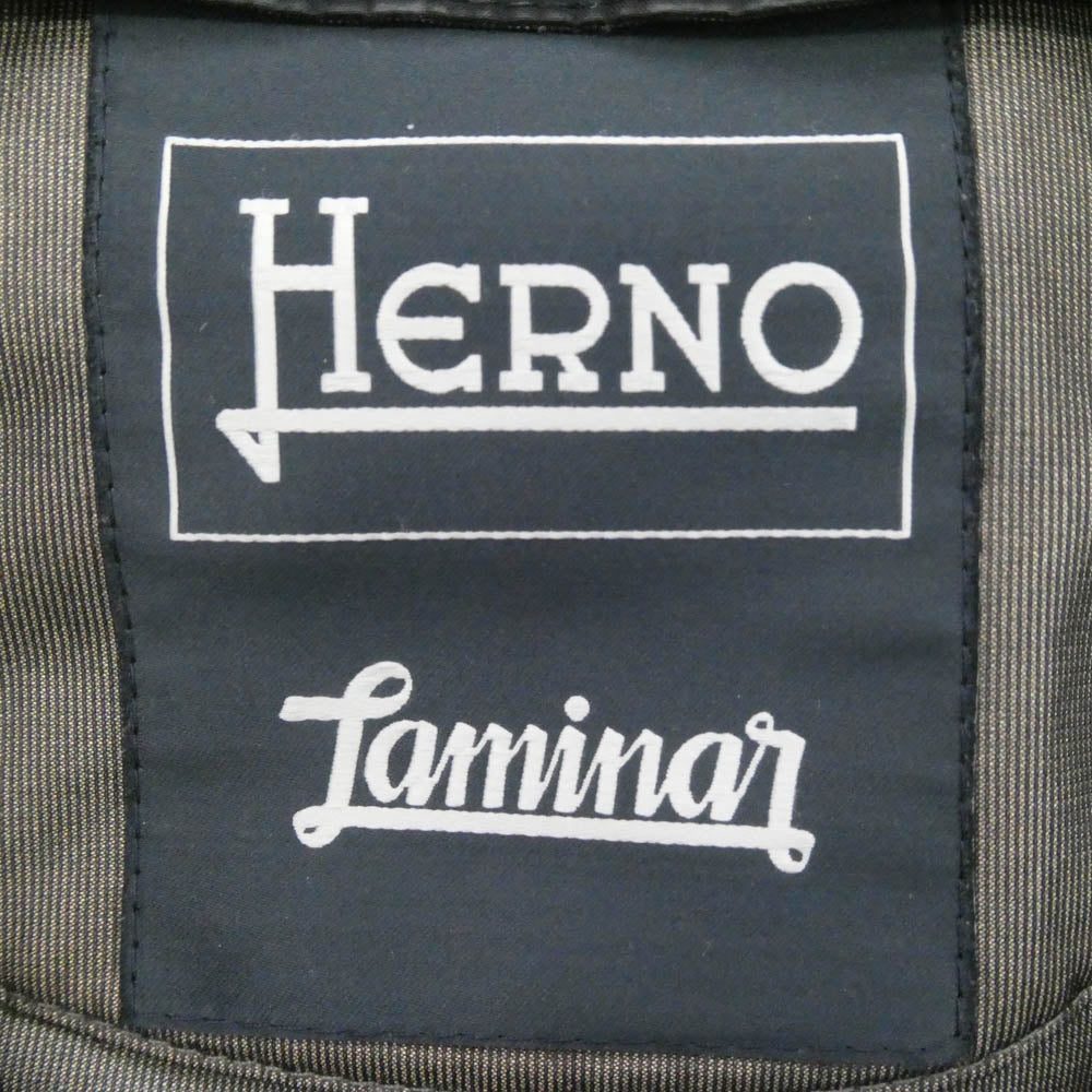 Herno ヘルノ Laminar GORE-TEX ゴアテックス ナイロン フーデッドコート ブラック系 46【中古】