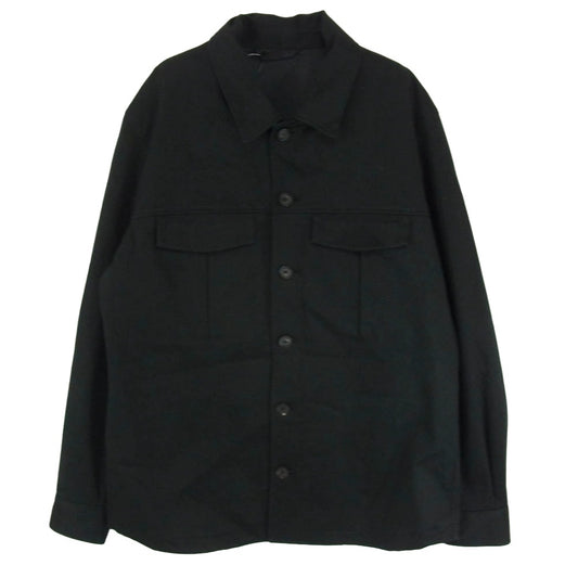 JOSEPH ジョセフ スムースサテンストレッチ CPOシャツ 長袖シャツ ブラック系 46【中古】