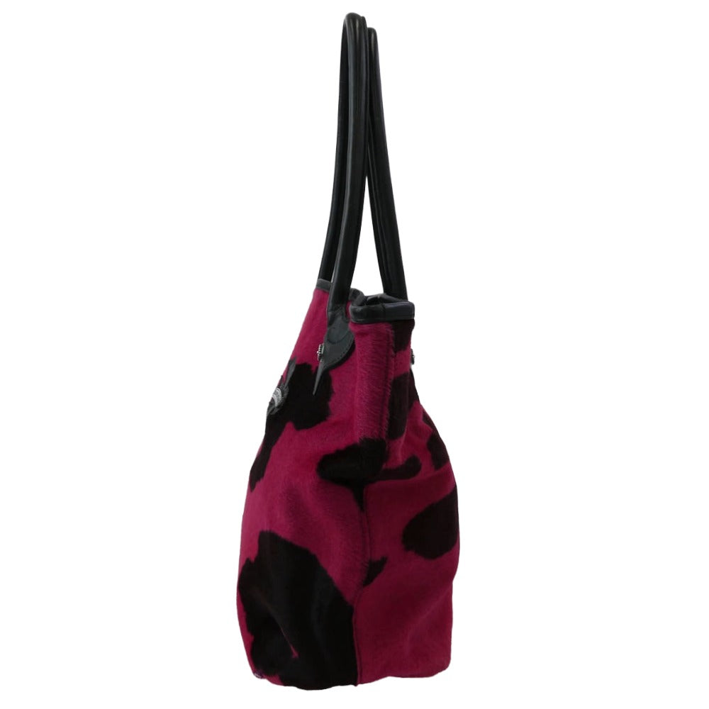 CHROME HEARTS クロムハーツ（原本無） FS TOTE レザー クロスパッチ フローラルクロスリベット スクロールラベル ハラコ ホルスタイン FSトート トートバッグ ピンク系 表記なし【中古】