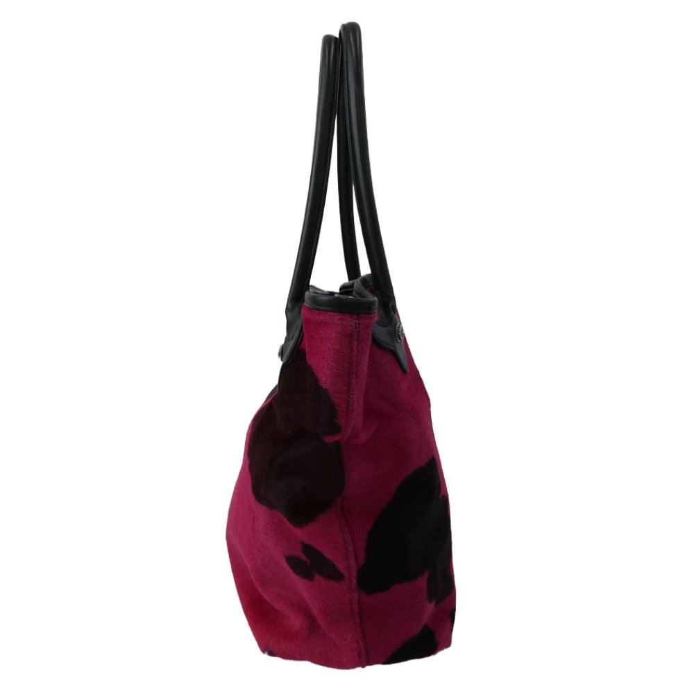 CHROME HEARTS クロムハーツ（原本無） FS TOTE レザー クロスパッチ フローラルクロスリベット スクロールラベル ハラコ ホルスタイン FSトート トートバッグ ピンク系 表記なし【中古】