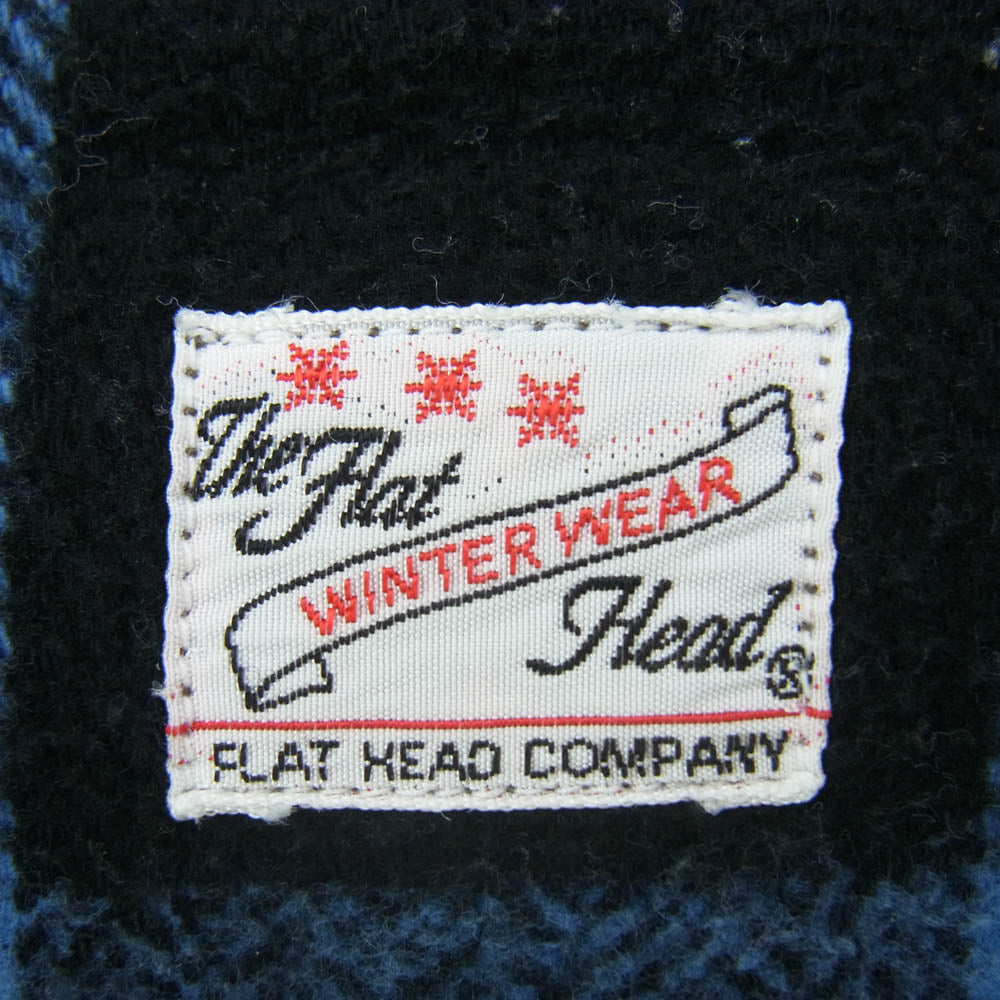 THE FLAT HEAD ザフラットヘッド ブロックチェック ネルシャツ 長袖シャツ ブラック系 ブルー系 42【中古】