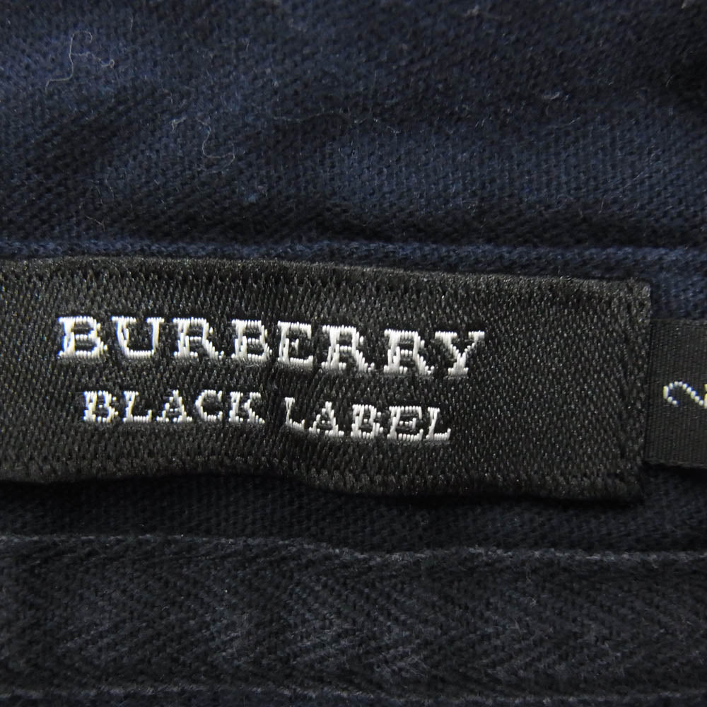 BURBERRY BLACK LABEL バーバリーブラックレーベル D1P27-316-64 ボーダー ロゴ刺繍 長袖 ポロシャツ イエロー系 2【中古】