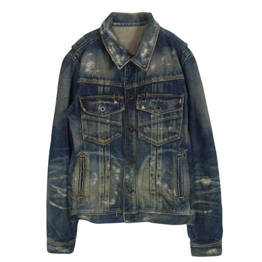 ディーティーエー DTA-901 リメイク加工 ダメージ デニムジャケット Gジャン インディゴブルー系 M【中古】