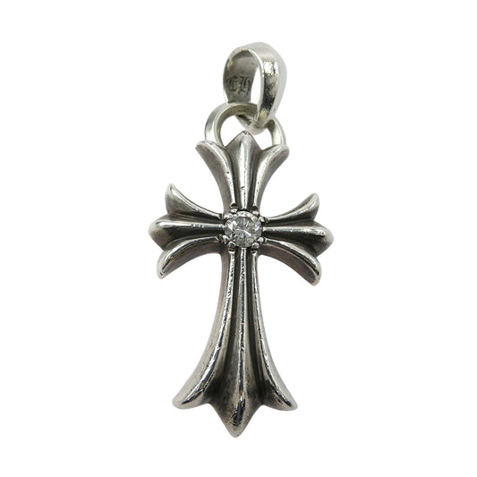 CHROME HEARTS クロムハーツ（原本無） CH CRS SML W BALE 1Pアフターダイヤ スモールCHクロス Wベイル ペンダントトップ シルバー系【中古】