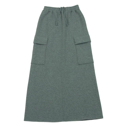 エヴリデイアイライク スウェット カーゴ ロング スカート 日本製 グレー系 34【中古】