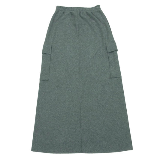 エヴリデイアイライク スウェット カーゴ ロング スカート 日本製 グレー系 34【中古】