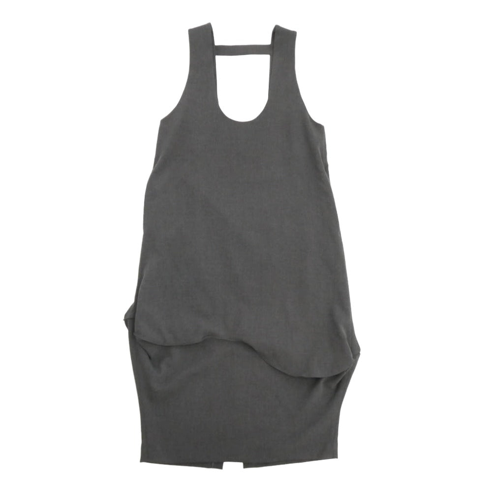 ENFOLD エンフォルド 24SS 300hs233-0970 CURVE DRAPE DRESS ノースリーブ カーブドレープ ワンピース グレー系 36【中古】