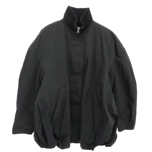 ENFOLD エンフォルド 300is230-0301 KNIT LAYERED BALLOON COAT ニットレイヤード バルーンコート 中綿 ジャケット ブラック系 36【中古】