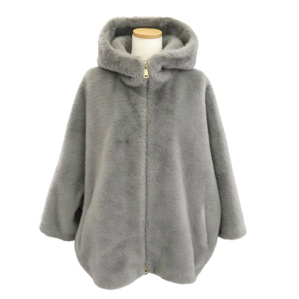 マイホワイト Deuxieme Classe ドゥーズィエムクラス フランス製 フェイクファー ブルゾン フルジップパーカー ジャケット グレー系 U【中古】