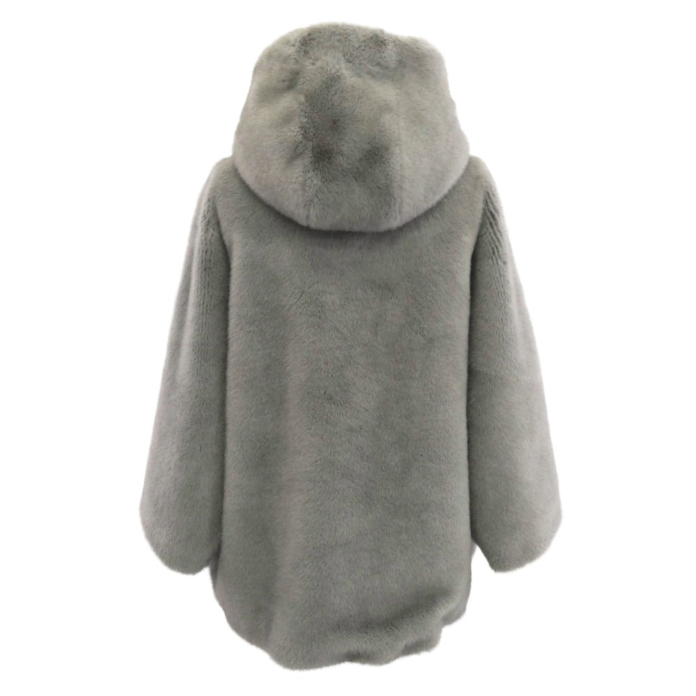 マイホワイト Deuxieme Classe ドゥーズィエムクラス フランス製 フェイクファー ブルゾン フルジップパーカー ジャケット グレー系 U【中古】