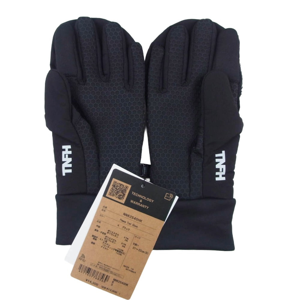 HYKE ハイク NN62540HK × THE NORTH FACE ノースフェイス TNFH Fleece Trail Glove フリーストレイル グローブ 手袋 ブラック系 S【新古品】【未使用】【中古】