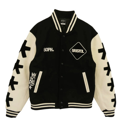F.C.R.B. エフシーアールビー 25AW FCRB-252145 ERIC HAZE VARSITY JACKET エリック ヘイズ ヴァーシティ ジャケット スタジャン ブラック系 S【新古品】【未使用】【中古】