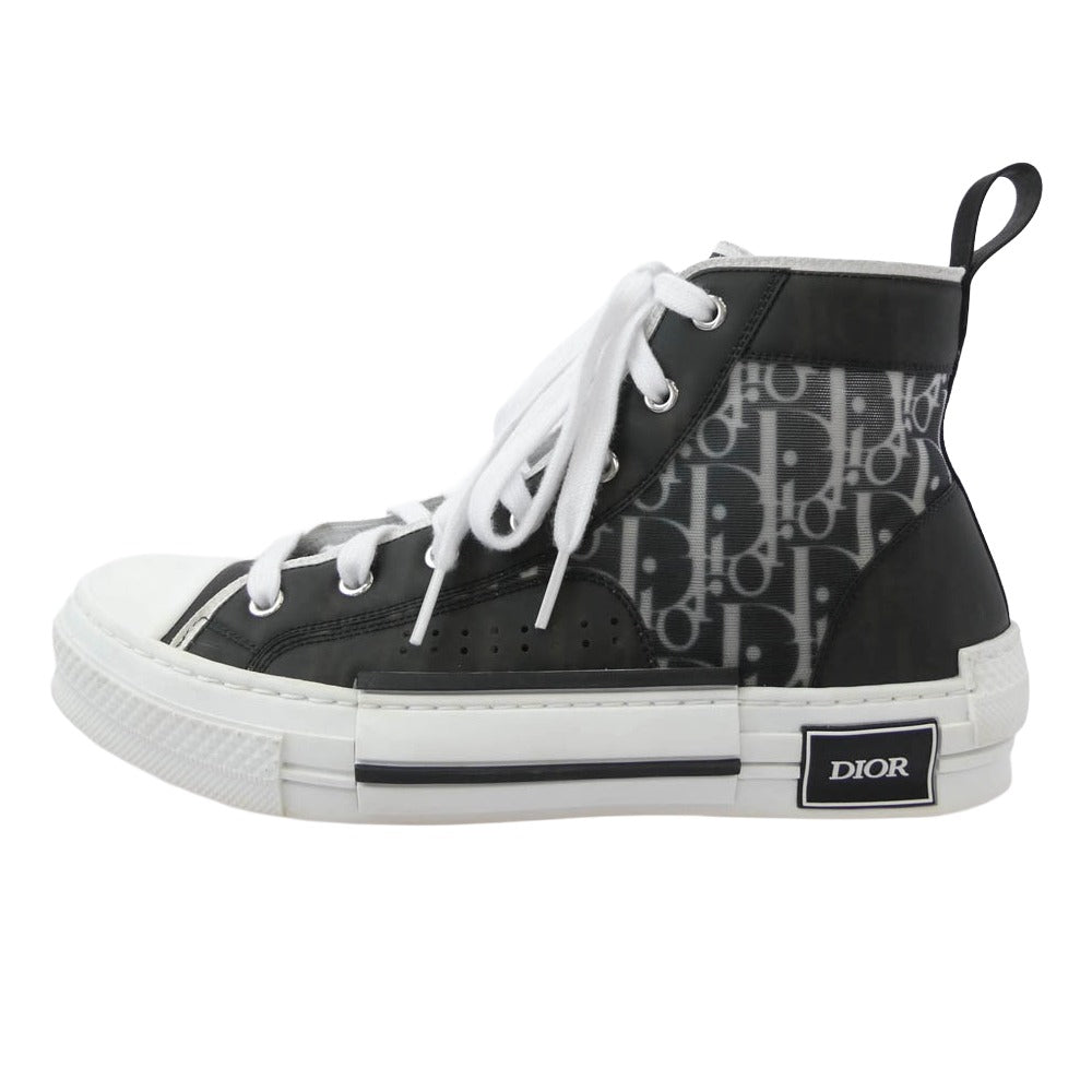 Dior ディオール B23 オブリーク ロゴ ハイカット スニーカー ブラック系 41【中古】