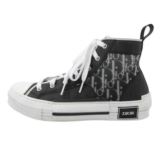 Dior ディオール B23 オブリーク ロゴ ハイカット スニーカー ブラック系 41【中古】