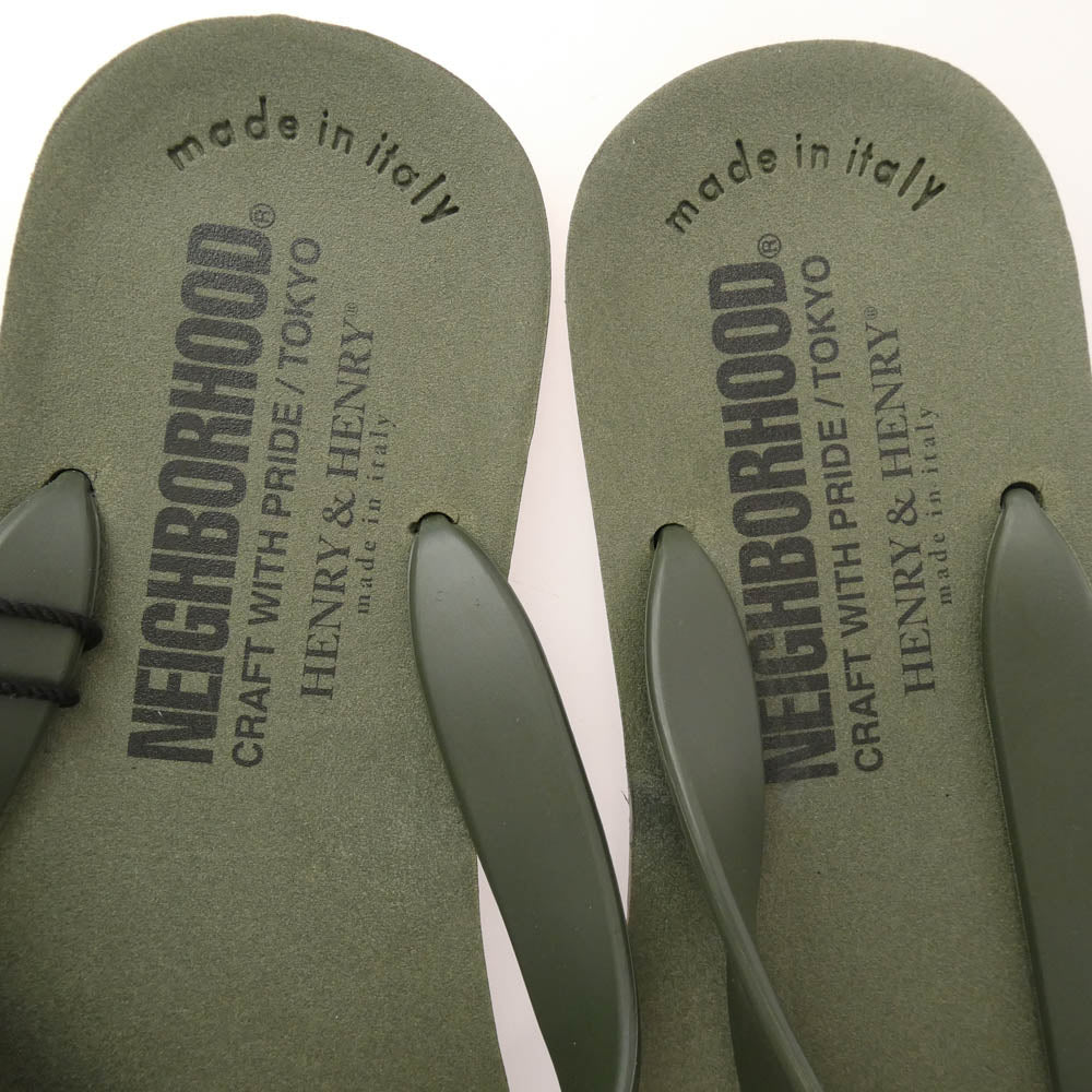 NEIGHBORHOOD ネイバーフッド 22SS 221EIHRN-FW01 HENRY&HENRY RB-SANDAL ヘンリーアンドヘンリー ラバー サンダル ビーチ サンダル グリーン系 41/42【新古品】【未使用】【中古】