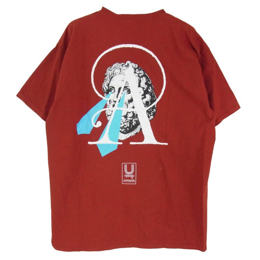 UNDERCOVER アンダーカバー 19AW UCW9806 RECORDS ACID SOUP TEE レコーズ アシッド スープ プリント クルーネック 半袖 Tシャツ レッド系 XL【極上美品】【中古】