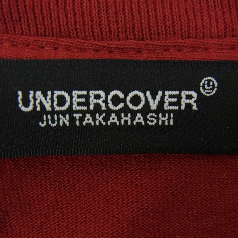 UNDERCOVER アンダーカバー 19AW UCW9806 RECORDS ACID SOUP TEE レコーズ アシッド スープ プリント クルーネック 半袖 Tシャツ レッド系 XL【極上美品】【中古】