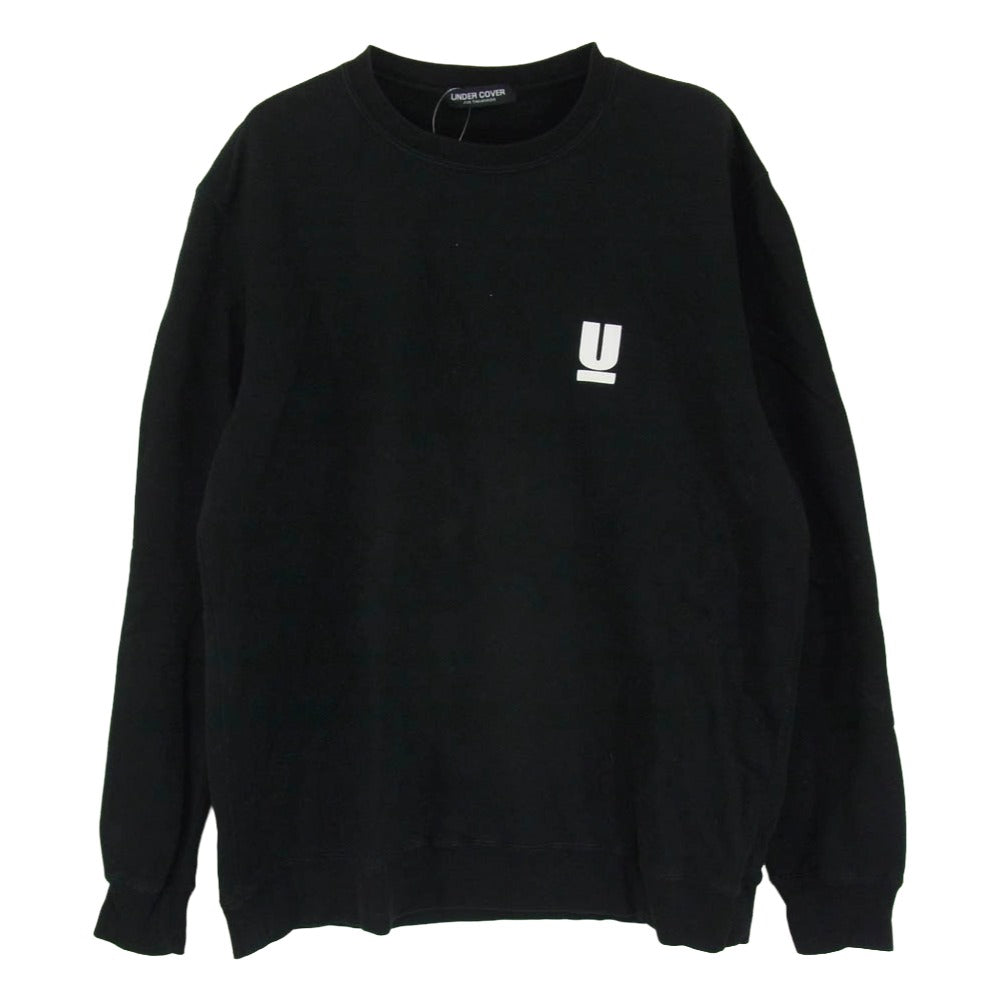 UNDERCOVER アンダーカバー UB0C4801-3 Uロゴ プリント クルーネック スウェット シャツ トレーナー ブラック系 XL【中古】