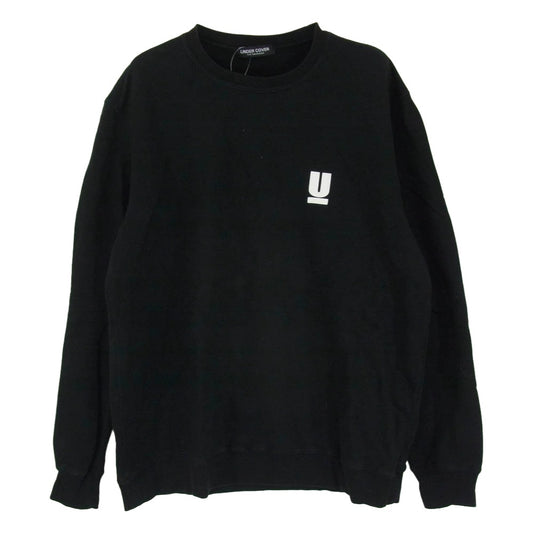 UNDERCOVER アンダーカバー UB0C4801-3 Uロゴ プリント クルーネック スウェット シャツ トレーナー ブラック系 XL【中古】