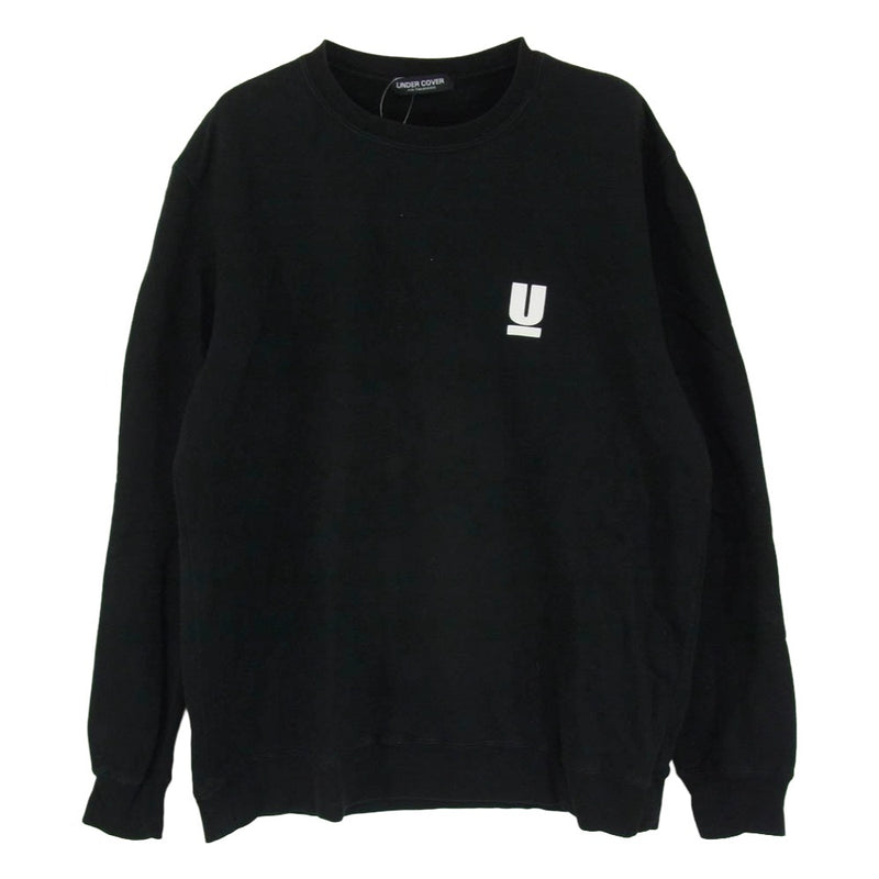 UNDERCOVER アンダーカバー UB0C4801-3 Uロゴ プリント クルーネック スウェット シャツ トレーナー ブラック系 XL【中古】