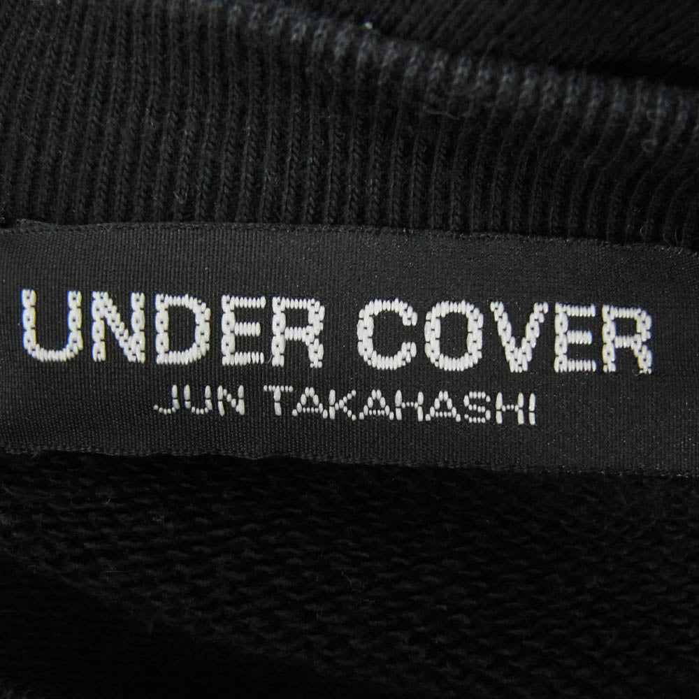 UNDERCOVER アンダーカバー UB0C4801-3 Uロゴ プリント クルーネック スウェット シャツ トレーナー ブラック系 XL【中古】
