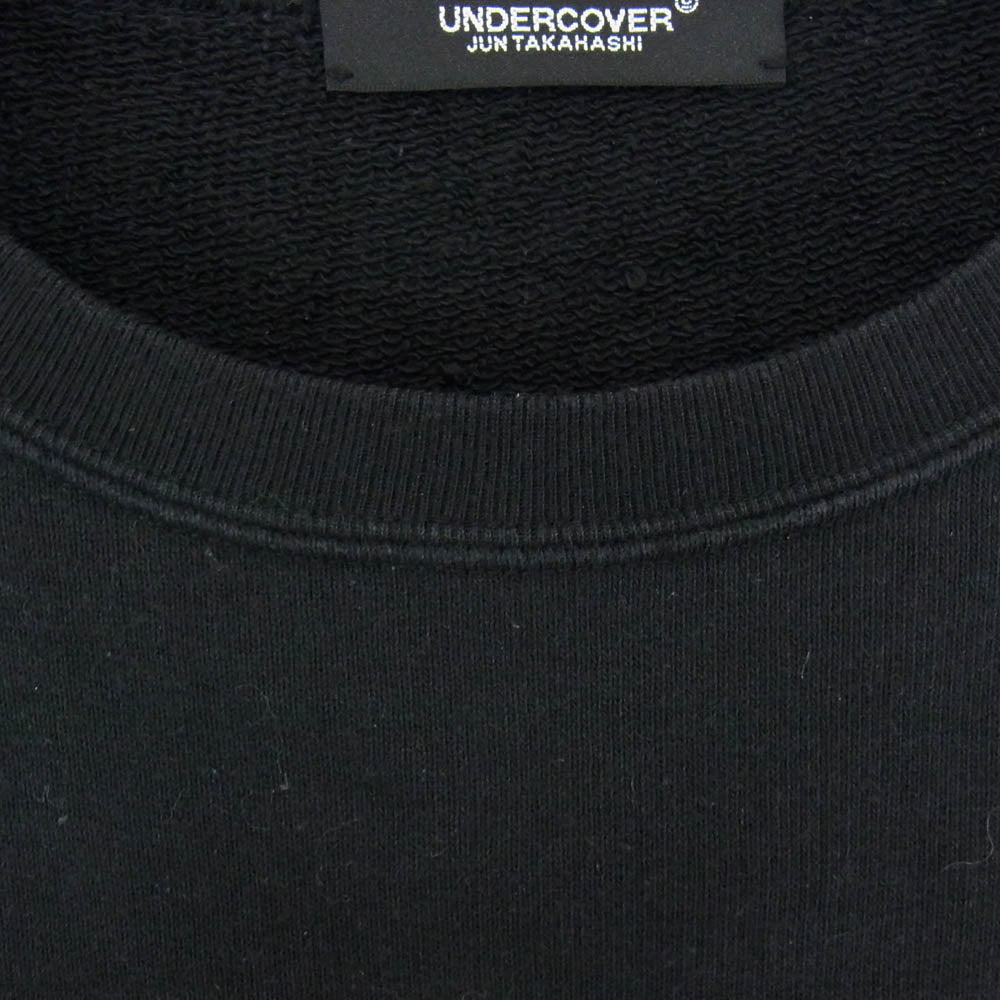 UNDERCOVER アンダーカバー 19AW UCW9805 RECORDS ACID SOUP SWEATSHIRT レコーズ アシッド スープ プリント クルーネック 半袖 スウェット シャツ ブラック系 4【中古】