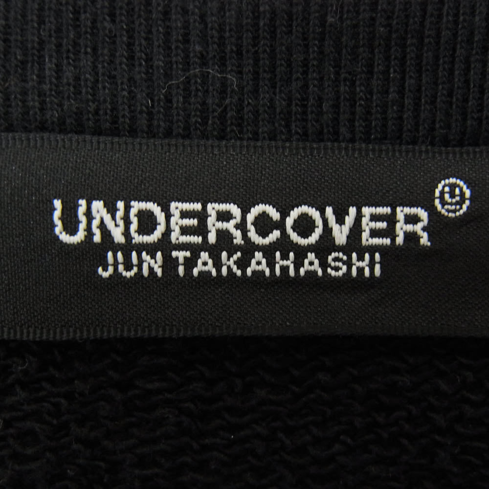 UNDERCOVER アンダーカバー 19AW UCW9805 RECORDS ACID SOUP SWEATSHIRT レコーズ アシッド スープ プリント クルーネック 半袖 スウェット シャツ ブラック系 4【中古】