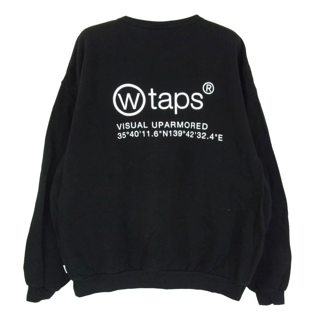 WTAPS ダブルタップス 21SS 212ATDT-CP02S OG CREW NECK クルーネック ロゴ スウェット トレーナー ブラック系 X05【中古】