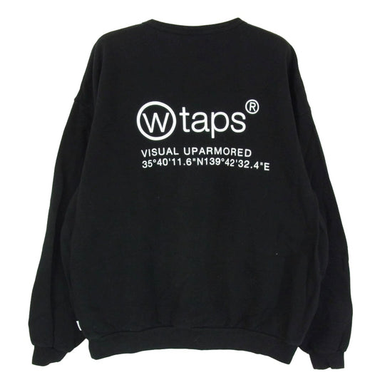 WTAPS ダブルタップス 21SS 212ATDT-CP02S OG CREW NECK クルーネック ロゴ スウェット トレーナー ブラック系 X05【中古】