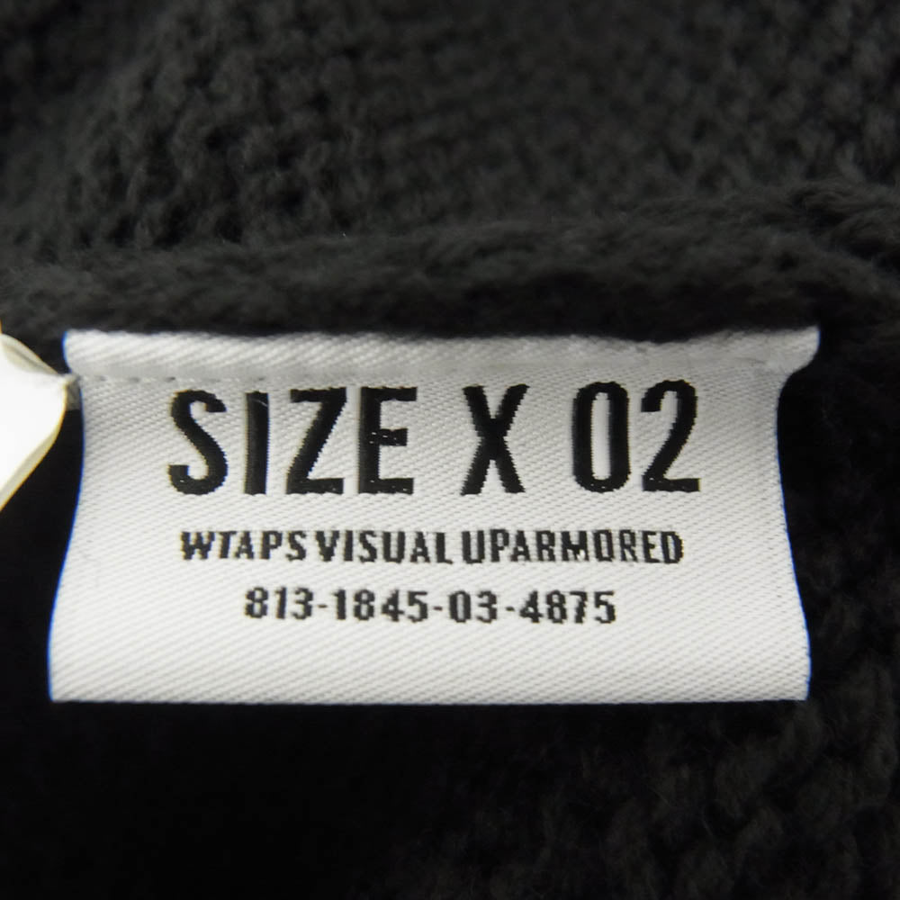 WTAPS ダブルタップス 22AW 222MADT-KNM01 DITCH VEST ACRYLIC．CRST ディッチ ベスト ロゴ刺繍 ニット ベスト ブラック系 X02【新古品】【未使用】【中古】