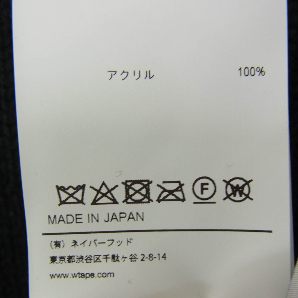 WTAPS ダブルタップス 22AW 222MADT-KNM01 DITCH VEST ACRYLIC．CRST ディッチ ベスト ロゴ刺繍 ニット ベスト ブラック系 X02【新古品】【未使用】【中古】