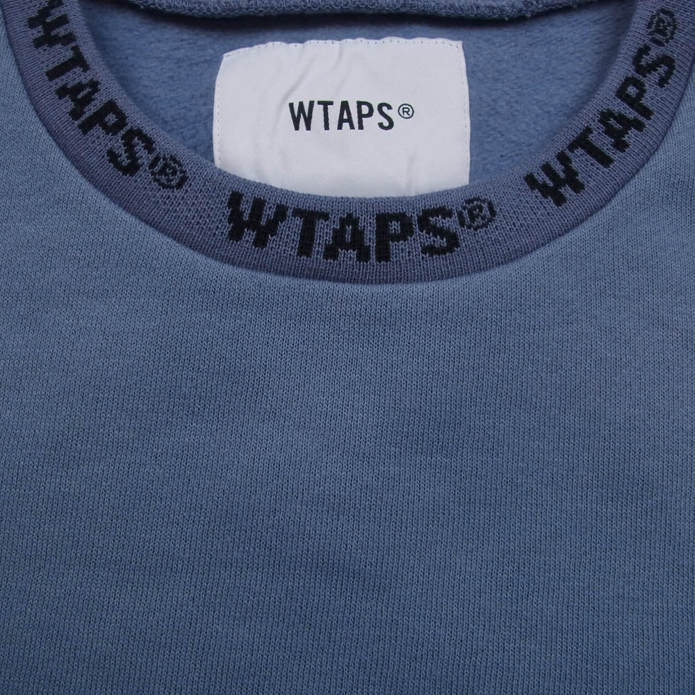 WTAPS ダブルタップス 20SS 201ATDT-CSM30 PYN.SMOCK SWEATSHIRT.COPO スモック クルーネック スウェットシャツ リブロゴ ブルー系 03【新古品】【未使用】【中古】
