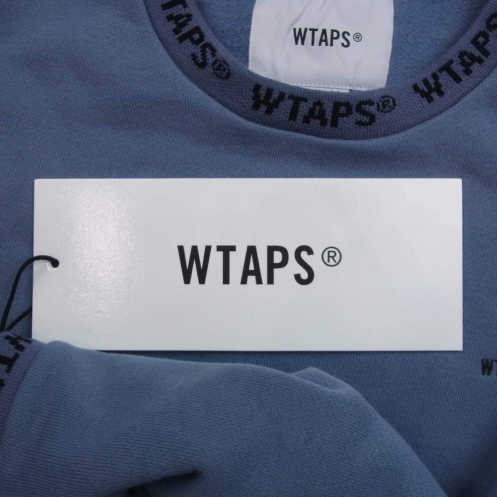WTAPS ダブルタップス 20SS 201ATDT-CSM30 PYN.SMOCK SWEATSHIRT.COPO スモック クルーネック スウェットシャツ リブロゴ ブルー系 03【新古品】【未使用】【中古】