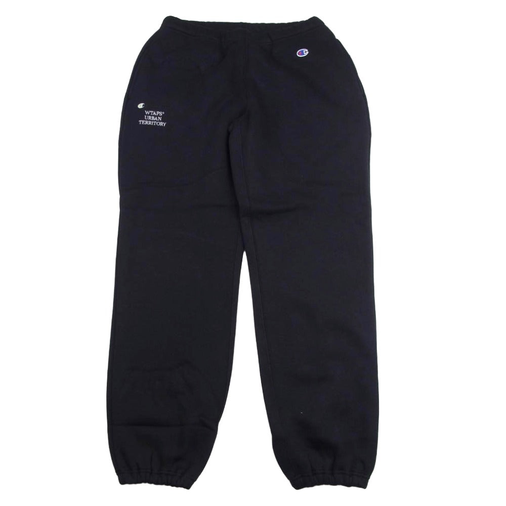 WTAPS ダブルタップス 22AW C8-X214 × Champion SWEAT PANT チャンピオン URBAN TERRITORY ロゴ刺繍 スウェットパンツ ブラック系 M【新古品】【未使用】【中古】