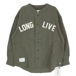WTAPS ダブルタップス 21AW 212TQDT-SHM04 LEAGUE LS COTTON FLANNE リーグ フランネル ベース ボール シャツ 長袖 カーキ系 X02【新古品】【未使用】【中古】