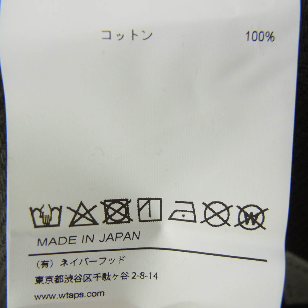 WTAPS ダブルタップス 21AW 212TQDT-SHM04 LEAGUE LS COTTON FLANNE リーグ フランネル ベース ボール シャツ 長袖 カーキ系 X02【新古品】【未使用】【中古】