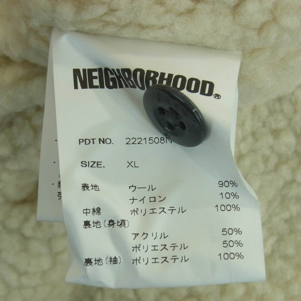 NEIGHBORHOOD ネイバーフッド 22AW 2221508N-SHM01 PENDLETON CHECK BOA SH LS.WO ペンドルトン チェック ボア オンブレチェック ロゴ刺繍 シャツ ジャケット ネイビー系 ホワイト系 XL【新古品】【未使用】【中古】