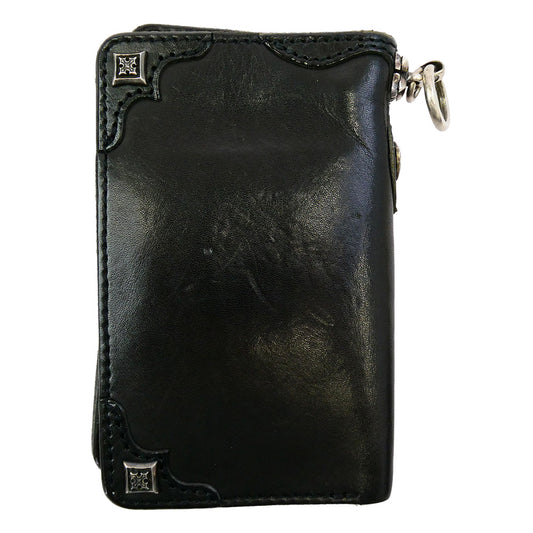 L.S.D エルエスディー ラウドスタイルデザイン Loud Style Design LSD シルバー925ウォレットリング付き レザー ミドルウォレット 財布 ブラック系【中古】