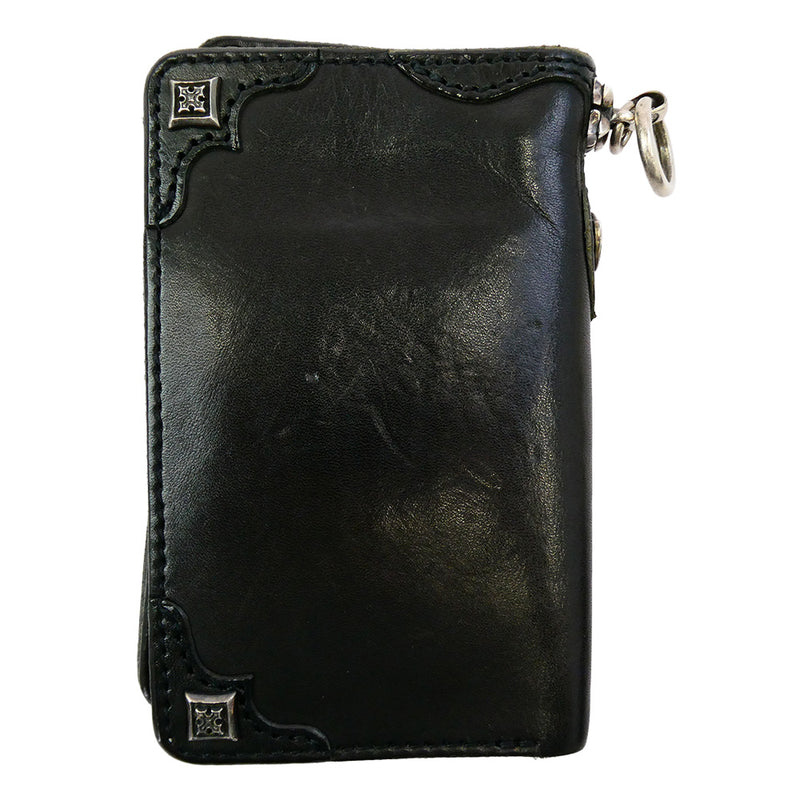 L.S.D エルエスディー ラウドスタイルデザイン Loud Style Design LSD シルバー925ウォレットリング付き レザー ミドルウォレット 財布 ブラック系【中古】