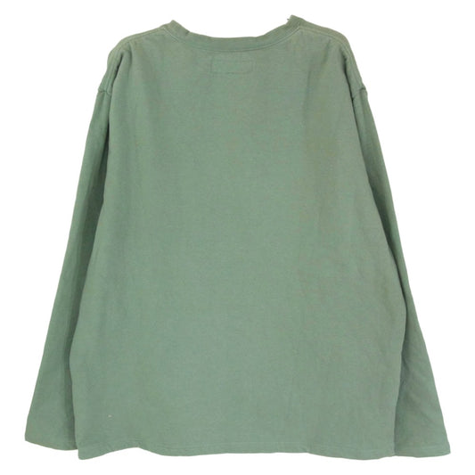 NEIGHBORHOOD ネイバーフッド 20AW 20237NH-CSM01 LIGHT-P/C-CREW.LS クルーネック ポケット付 ロゴプリント スウェット グリーン系 XL【中古】